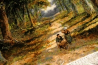 ペルシャ絨毯ピクチャー模様自然風景49109