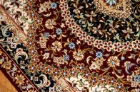 クムシルク玄関マット、ペルシャ絨毯49038