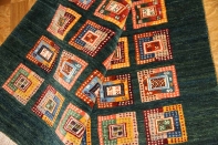 高級オリジナルイラン製ギャッベ、おしゃれチェス模様18841