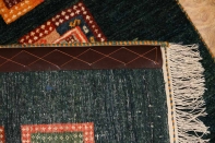 高級オリジナルイラン製ギャッベ、おしゃれチェス模様18841