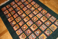 高級オリジナルイラン製ギャッベ、おしゃれチェス模様18841