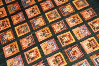 高級オリジナルイラン製ギャッベ、おしゃれチェス模様18841