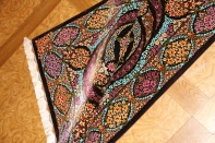 迫力のあるシルクの玄関マット手織りペルシャ57010