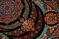 迫力のあるシルクの玄関マット手織りペルシャ57010