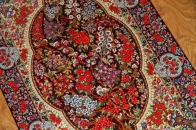花模様シルク手織りペルシャ絨毯玄関マットサイズ56049