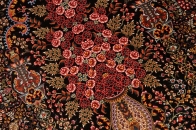 最高級シルク絨毯豪華な花入れ模様ペルシャ絨毯56059