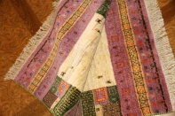 最高級イラン製ギャッベ、柔らかいパープル色197147