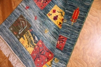 織り方細かいギャッベイラン製羊毛ウールの細かい織り方26291