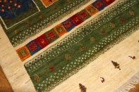 最高級リビングオリジナルイラン製ギャッベ、カラフル192206