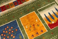 最高級リビングオリジナルイラン製ギャッベ、カラフル192206