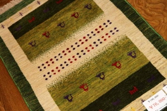 Sale 玄関マット ハンドメイド インドギャッベ 交わる 90x60cm