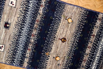 最高級ギャッベコルデスタン産地のメリノウールギャッベ58474