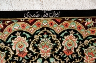 赤い玄関マットクムの手織りペルシャシルク50065