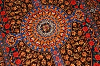 バラデザインシルク手織りペルシャ絨毯セール商品75131