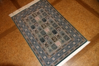 グリーン色のヘシティーデザイン絹玄関マットのペルシャ絨毯56068