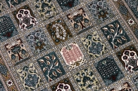 グリーン色のヘシティーデザイン絹玄関マットのペルシャ絨毯56068