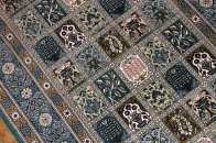 グリーン色のヘシティーデザイン絹玄関マットのペルシャ絨毯56068