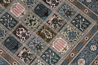 グリーン色のヘシティーデザイン絹玄関マットのペルシャ絨毯56068