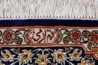 グリーン色の手織りシルク玄関マットペルシャ56075