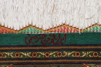 高級手作りペルシャ絨毯クムシルクグリーン57008