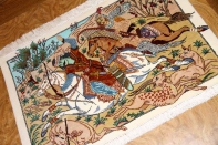 ハンティングデザイン小さい手織りペルシャ50010