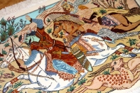 ハンティングデザイン小さい手織りペルシャ50010