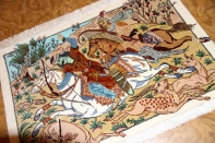 ハンティングデザイン小さい手織りペルシャ50010