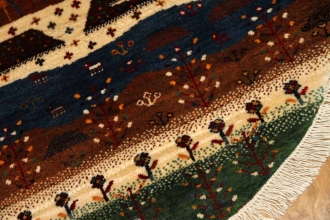 オリジナルペルシャギャッベ円形、丸のギャッベ42541