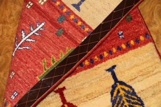 とても細かい結び方のギャッベNO:58160