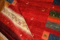 高品質イラン製赤いギャッベ手織りペルシャリビングギャッベ192197