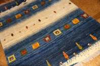 手織りペルシャギャッベオリジナルイラン製のストライプ192200