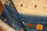 手織りペルシャギャッベオリジナルイラン製のストライプ192200