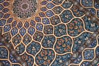 ペルシャ絨毯イスファハンゴンバディーデザインブルー3190001