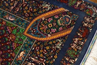 トップクラス手織りシルクペルシャ絨毯有名工房センターラグ60019