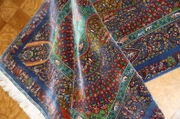 トップクラス手織りシルクペルシャ絨毯有名工房センターラグ60019