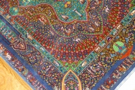 トップクラス手織りシルクペルシャ絨毯有名工房センターラグ60019