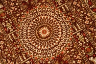 素敵な模様の絹玄関マットペルシャ織り50041