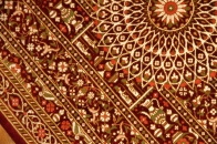 素敵な模様の絹玄関マットペルシャ織り50041