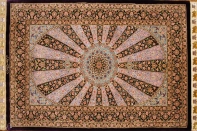 最高級有名工房のJEDDI玄関マットシルクペルシャ絨毯60062