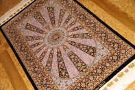 最高級有名工房のJEDDI玄関マットシルクペルシャ絨毯60062