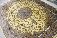 最高級カシャーンシルクリビング手織りペルシャ絨毯75198