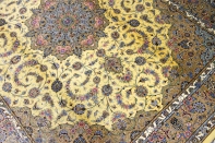 最高級カシャーンシルクリビング手織りペルシャ絨毯75198