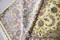 最高級カシャーンシルクリビング手織りペルシャ絨毯75198