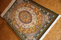 細かいデザイン手織りシルク玄関マットペルシャ56040