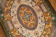 細かいデザイン手織りシルク玄関マットペルシャ56040