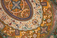 細かいデザイン手織りシルク玄関マットペルシャ56040