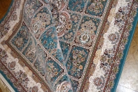 最高級機械織りペルシャカーペットラグブルー990079F