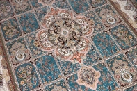 最高級機械織りペルシャカーペットラグブルー990079F