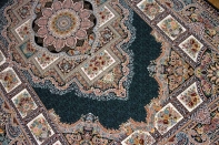 最高級機械織りペルシャカーペットメダリオン紺色990077D