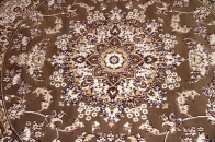 丸いイラン製の機械織りカーペット茶色99002